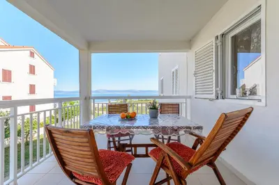 Balkon ili terasa u objektu Beach front apartment Wojtek