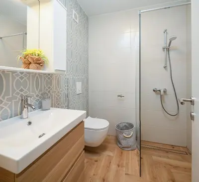 Kupaonica u objektu Blue Lagoon Beach Apartments