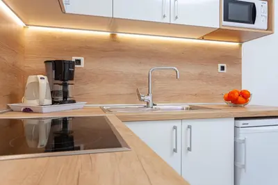 Kuhinja ili čajna kuhinja u objektu Villa King Apartments