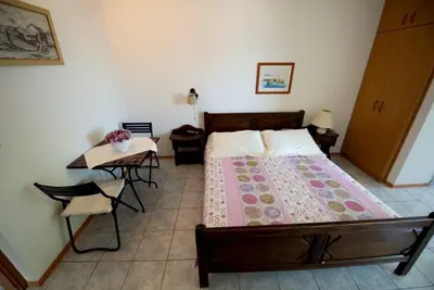 Krevet ili kreveti u jedinici u objektu Studio apartment in Duce with sea view, balcony, air conditioning, WiFi 132-5