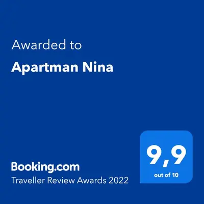 Certifikat, nagrada, logo ili neki drugi dokument izložen u objektu Apartman Nina