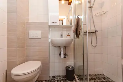 Kupaonica u objektu New Villa OLE, stone house, sea view, jacuzzi