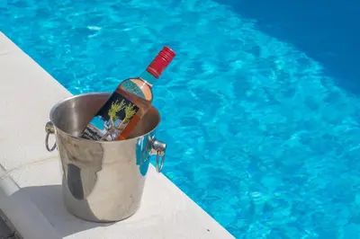 Bazen u objektu Village holiday apartman with heated pool Maslina ili u blizini