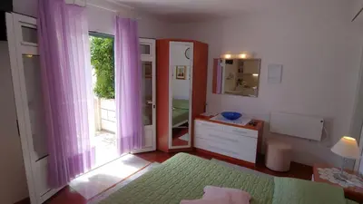 Krevet ili kreveti u jedinici u objektu Studio apartment in Bol with sea view, terrace, air conditioning, WiFi 3634-1