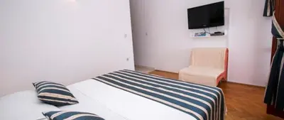 Krevet ili kreveti u jedinici u objektu Studio apartment in Pisak with sea view, balcony, air conditioning, WiFi 3340-1