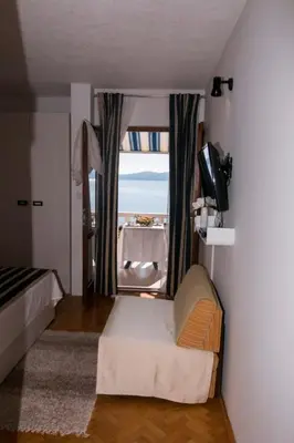Krevet ili kreveti u jedinici u objektu Studio apartment in Pisak with sea view, balcony, air conditioning, WiFi 3340-2