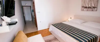 Krevet ili kreveti u jedinici u objektu Studio apartment in Pisak with sea view, balcony, air conditioning, WiFi 3340-2
