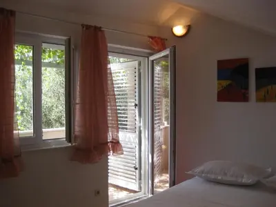 Krevet ili kreveti u jedinici u objektu Apartment in Bol with sea view, terrace, air conditioning, WiFi 3739-1