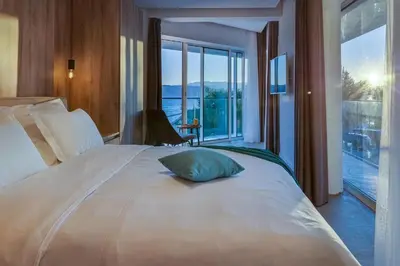 Krevet ili kreveti u jedinici u objektu Luxe villa 2 pools, sauna