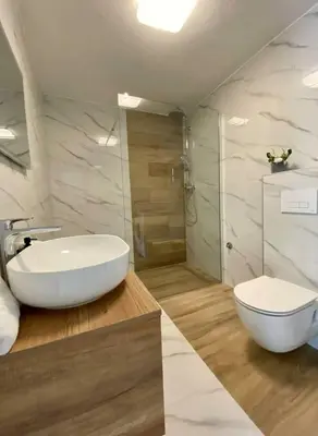 Kupaonica u objektu Villa FJERA - sea view, hot tubs, terrace, BBQ