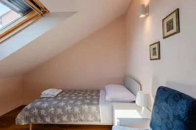 Krevet ili kreveti u jedinici u objektu Apartman Traper with sea view and private pool