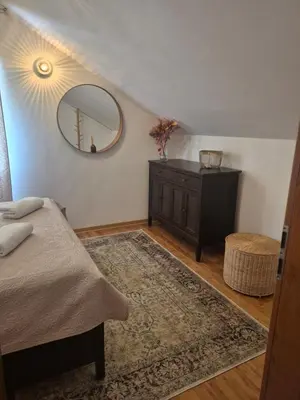 Krevet ili kreveti u jedinici u objektu Apartman Traper with sea view and private pool