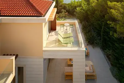 Balkon ili terasa u objektu Luxury Villa Hvar Deluxe Palace 2 with pool near beach and Hvar Town