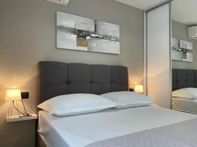 Krevet ili kreveti u jedinici u objektu Apartment Linda with panoramic sea view