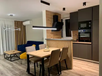 Kuhinja ili čajna kuhinja u objektu Apartment Linda with panoramic sea view