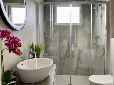 Kupaonica u objektu Apartment Linda with panoramic sea view