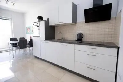 Kuhinja ili čajna kuhinja u objektu Luxury Apartment Ani 100m to See with Pool & Parking