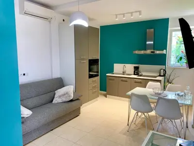 Kuhinja ili čajna kuhinja u objektu Deluxe Suites Mandić