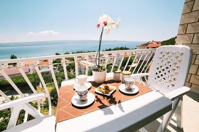 Balkon ili terasa u objektu Studio apartment in Duce with sea view, balcony, air conditioning, WiFi 4167-7
