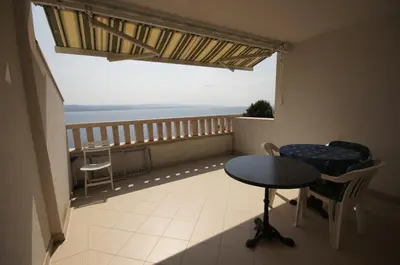 Balkon ili terasa u objektu Apartment in Brela with sea view, terrace, air conditioning, WiFi 75-8