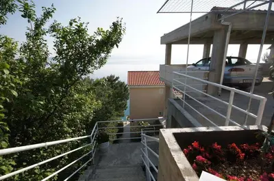 Balkon ili terasa u objektu Apartment in Brela with sea view, terrace, air conditioning, WiFi 75-8