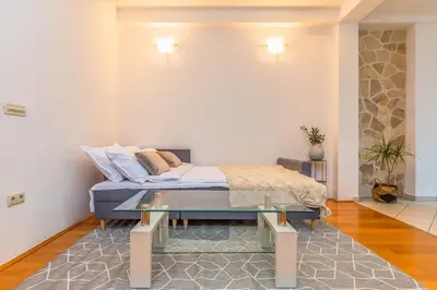 Krevet ili kreveti u jedinici u objektu Beachfront apartment