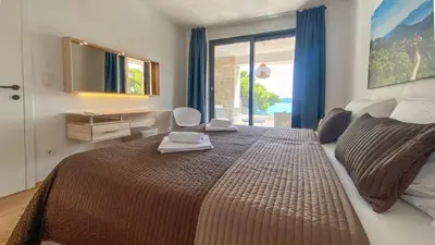 Krevet ili kreveti u jedinici u objektu Nautilus-Bay Suites - Vierzimmer Penthouse 430