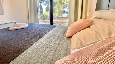 Krevet ili kreveti u jedinici u objektu Nautilus-Bay Suites - Zweizimmer-Suite 410