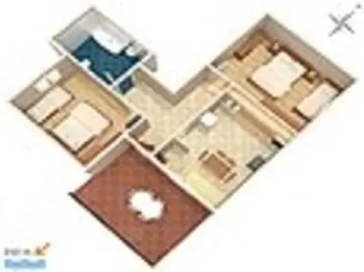 Tlocrt objekta Apartment in Dugi Rat with private Pool, sea view, terrace, aircondition, WiFi 5112-1