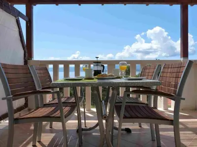 Balkon ili terasa u objektu Apartment in Bol with sea view, terrace, air conditioning, WiFi 5121-2
