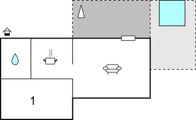Tlocrt objekta 1 Bedroom Beautiful Apartment In Podgrade