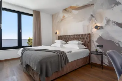 Krevet ili kreveti u jedinici u objektu Villa Sea Breeze, Brzet, Omiš