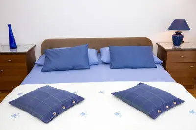 Krevet ili kreveti u jedinici u objektu Studio apartment in Duce with sea view, balcony, air conditioning, WiFi 5146-2