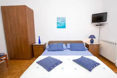 Krevet ili kreveti u jedinici u objektu Studio apartment in Duce with sea view, balcony, air conditioning, WiFi 5146-2