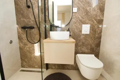 Kupaonica u objektu Luxury apartment near the beach
